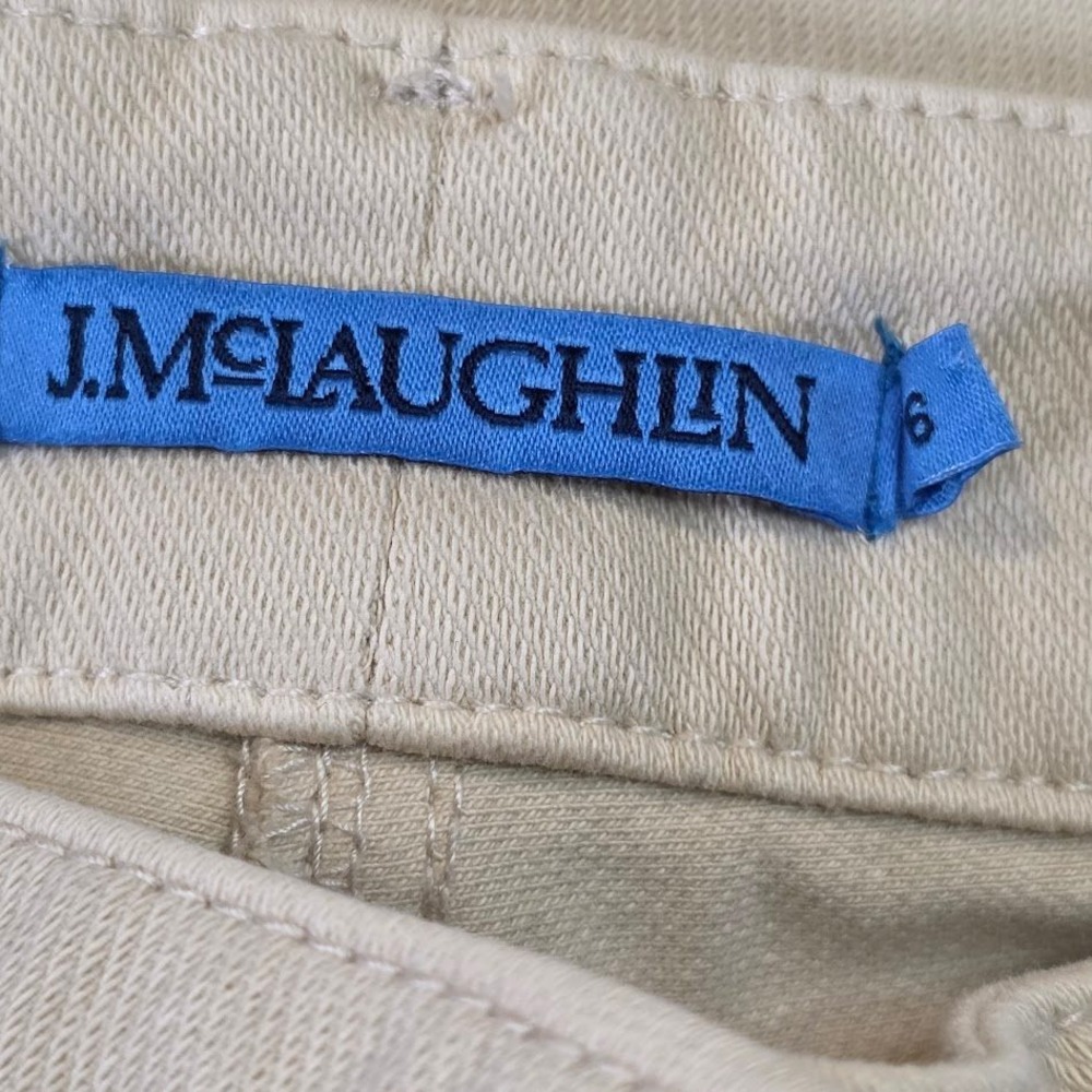 J.McLaughlin Womens 6 Lexi Jeans Slim Leg Raw Beige Stretch Cotton Gold Hardware - Picture 5 of 11